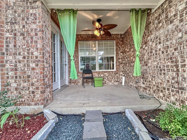 view of patio / terrace with ceiling fan