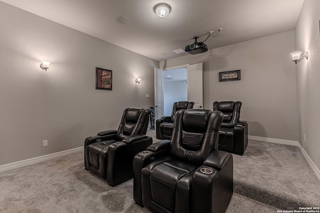 view of carpeted cinema room