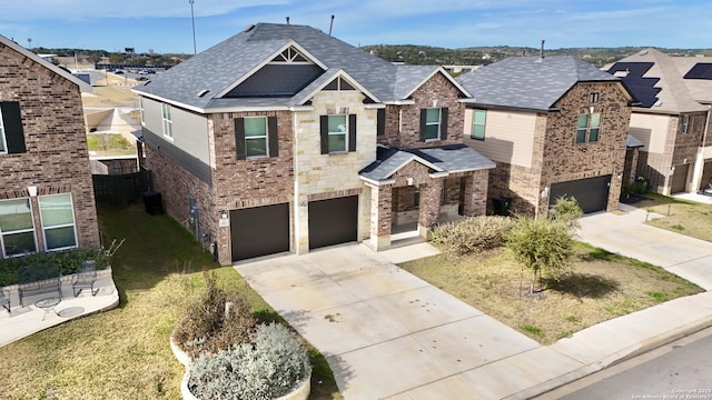 view of front of house with a garage