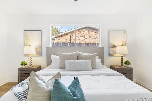 bedroom featuring hardwood / wood-style floors