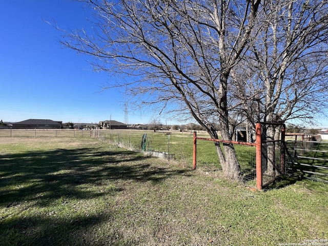 view of yard with a rural view