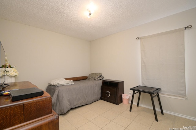 bedroom with a textured ceiling