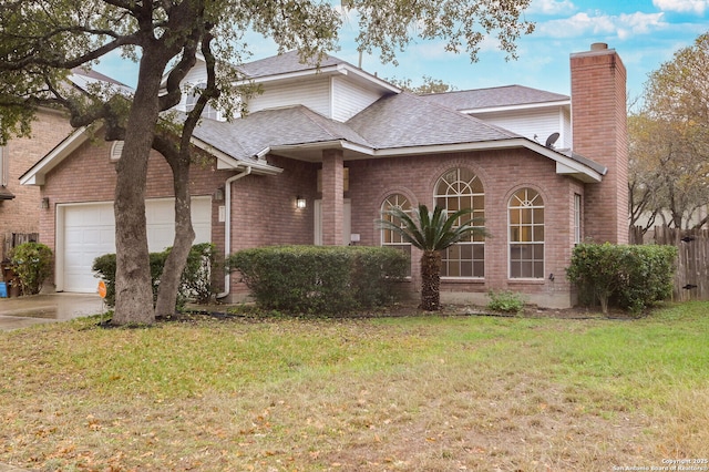 front of property with a garage and a front yard