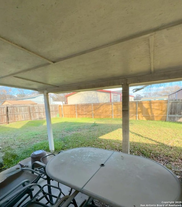 view of patio featuring a fenced backyard