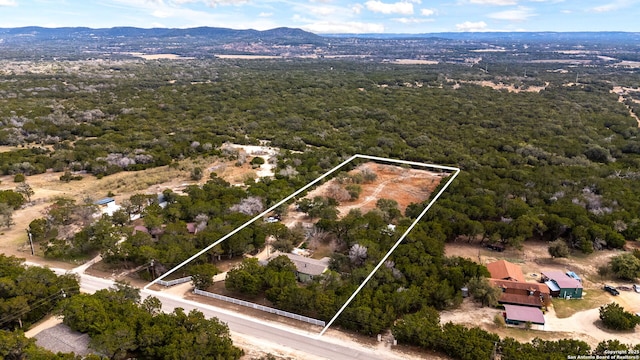 birds eye view of property featuring a mountain view