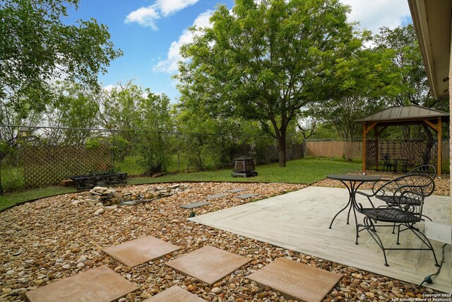 view of patio / terrace with a gazebo