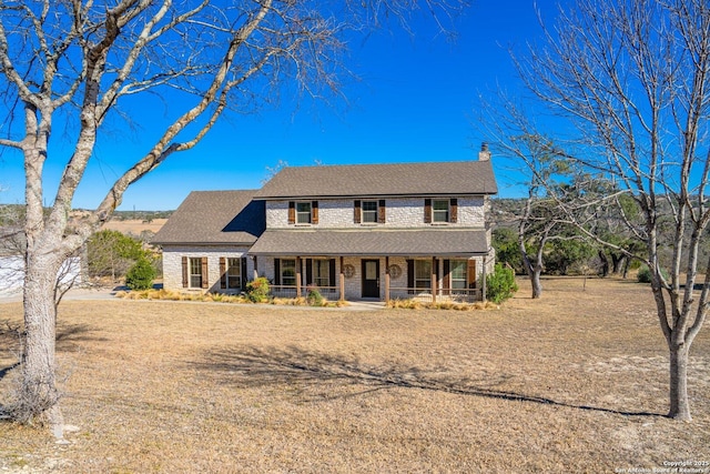 view of front facade featuring covered porch