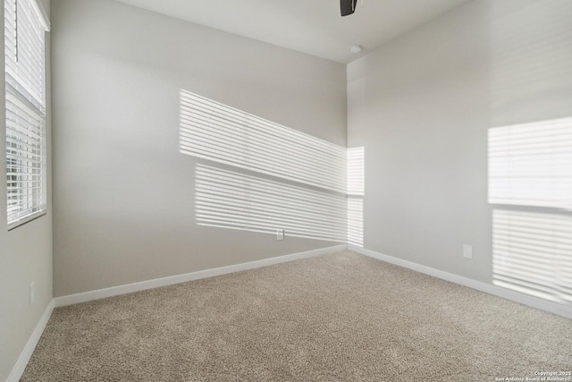 spare room with a healthy amount of sunlight and carpet flooring