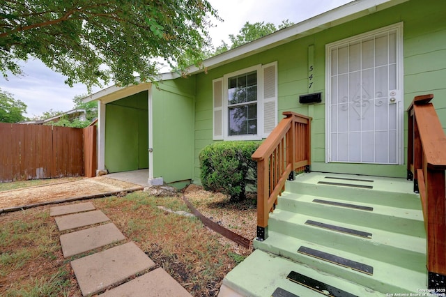 view of doorway to property