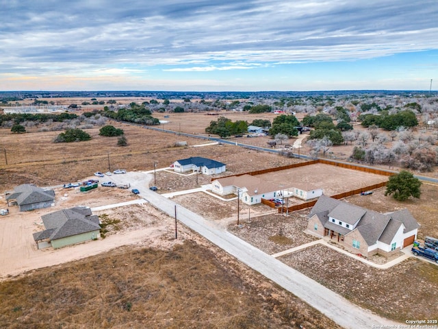 aerial view with a rural view