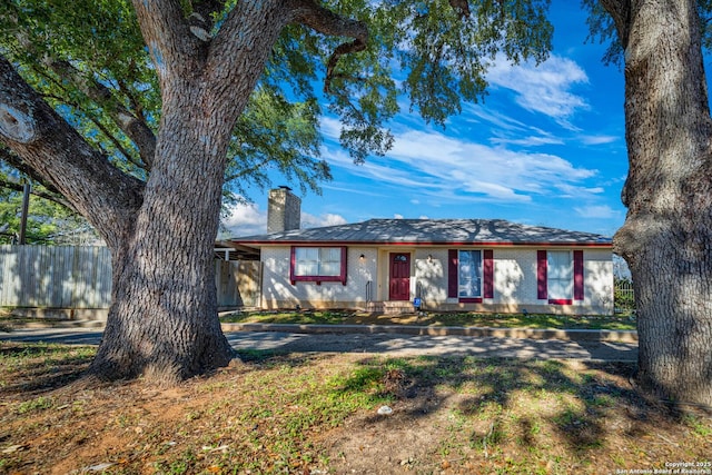 view of single story home