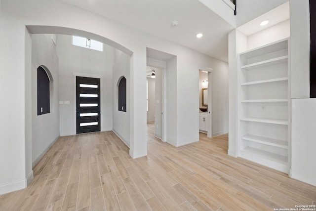 foyer featuring light hardwood / wood-style floors