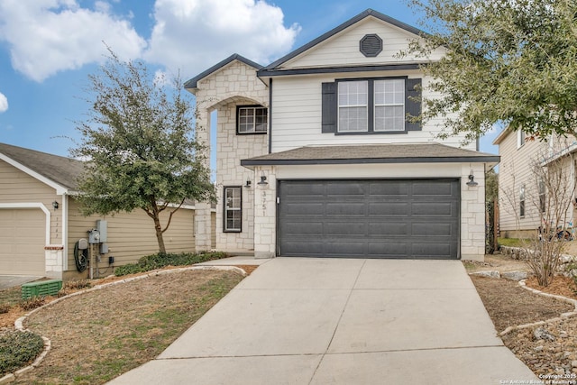 front of property featuring a garage