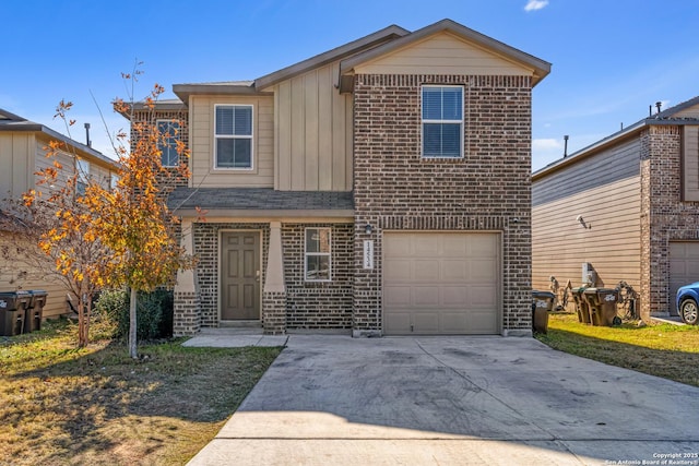 view of property featuring a garage