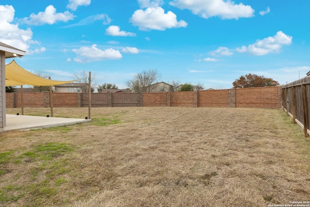 view of yard with a patio