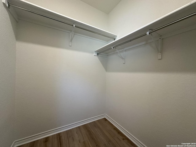 walk in closet featuring hardwood / wood-style floors