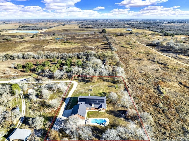 drone / aerial view featuring a rural view