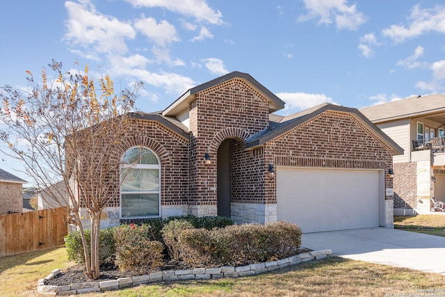 view of front property with a garage