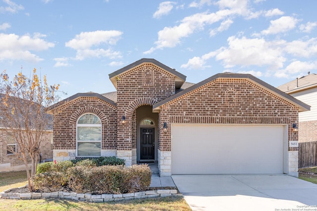 view of front property with a garage