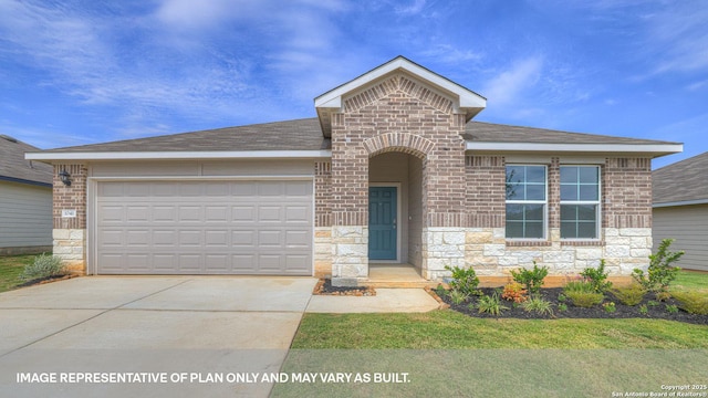 view of front of house with a garage