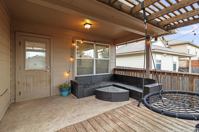 deck with an outdoor hangout area