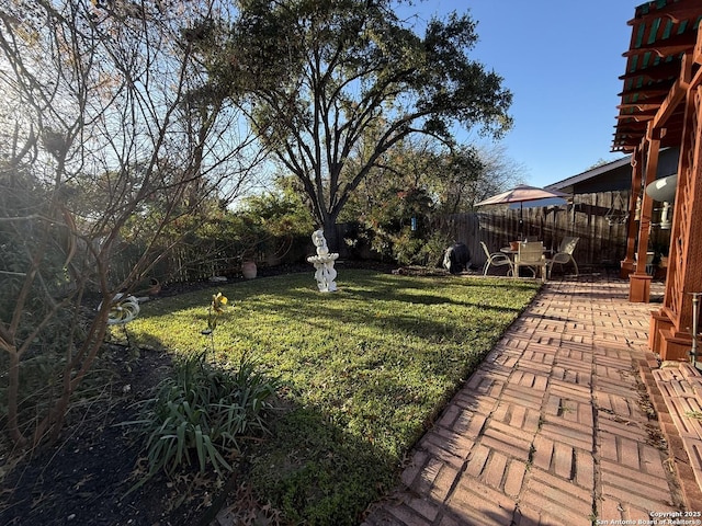 view of yard with a patio