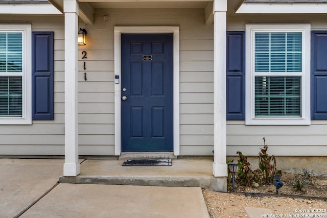 view of doorway to property