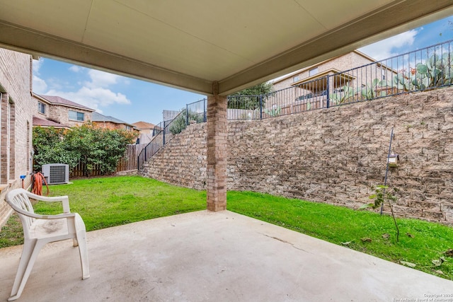 view of patio with central AC