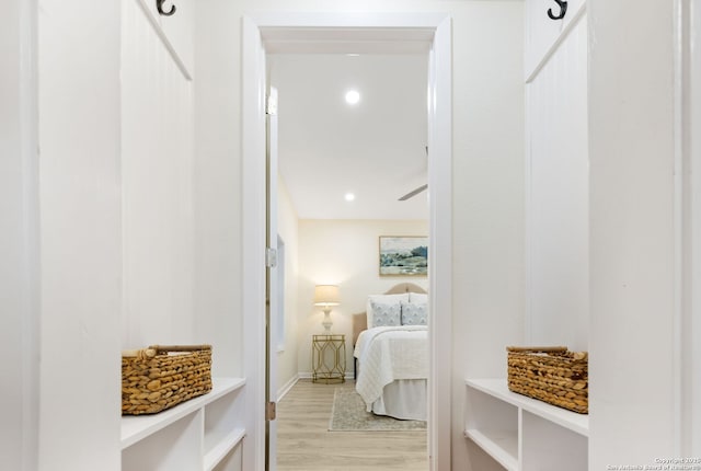 mudroom featuring light hardwood / wood-style floors