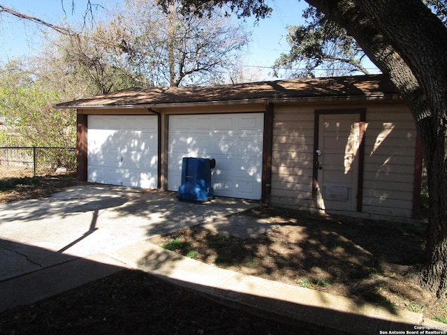 view of garage