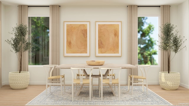 sitting room with hardwood / wood-style flooring and a wealth of natural light