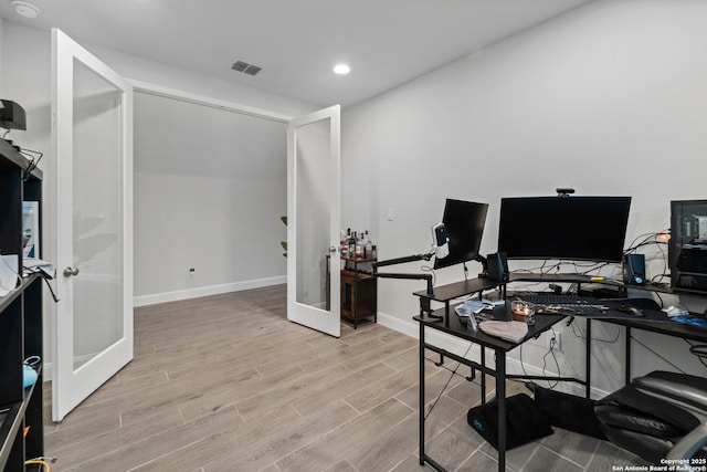 office space with french doors