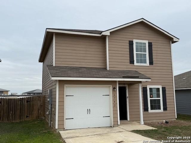 view of front facade with a garage