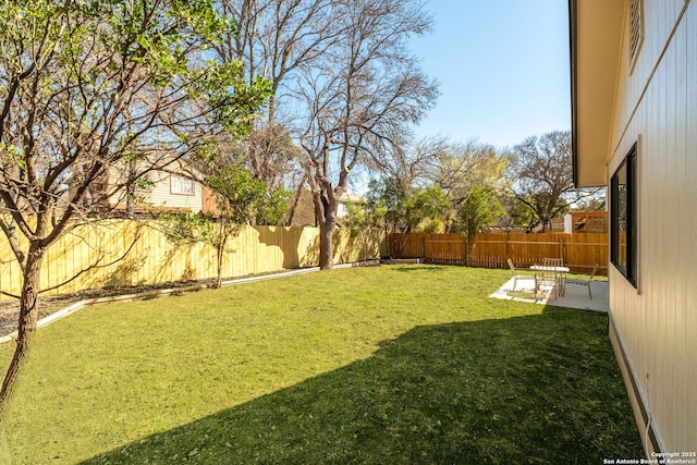 view of yard featuring a patio area