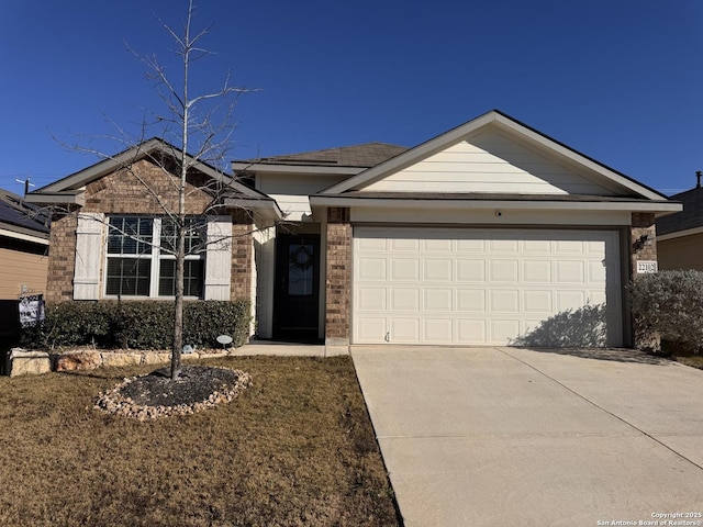 single story home with a garage