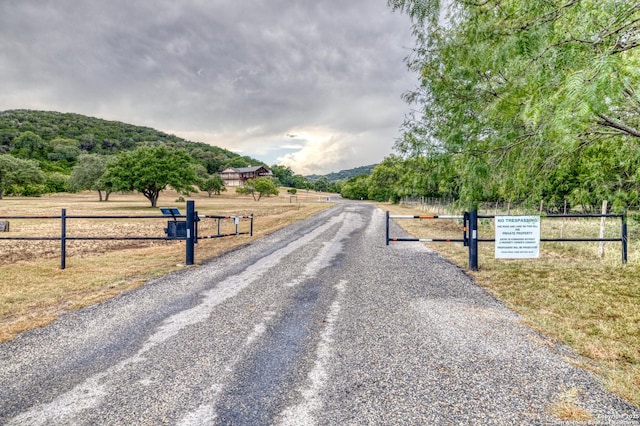 view of road featuring a mountain view