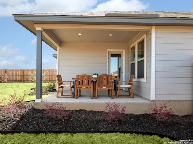 view of patio with a porch