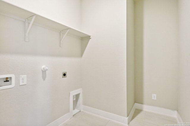 laundry area featuring hookup for a gas dryer, hookup for a washing machine, and hookup for an electric dryer