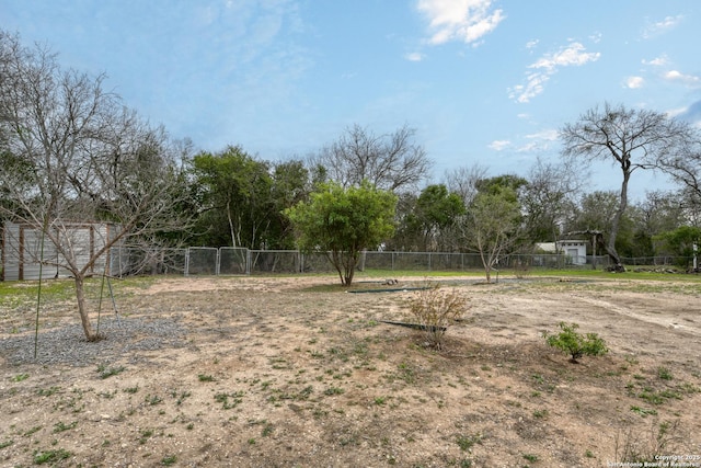 view of yard featuring fence