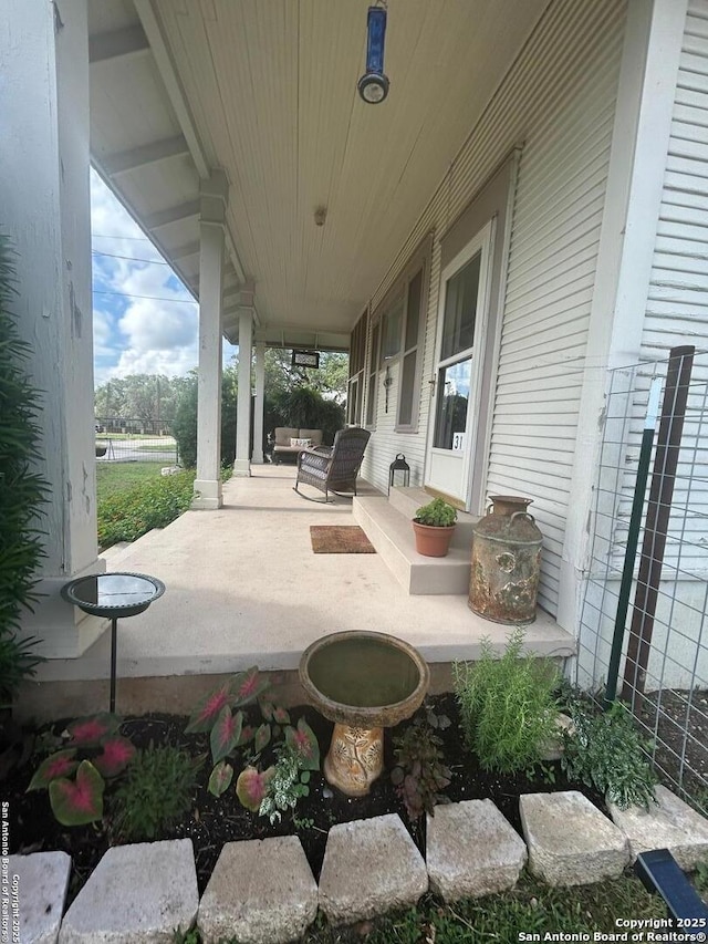 view of patio / terrace with a porch