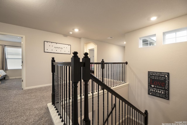 hallway featuring carpet and a healthy amount of sunlight