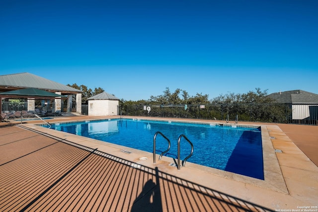 view of pool featuring a gazebo