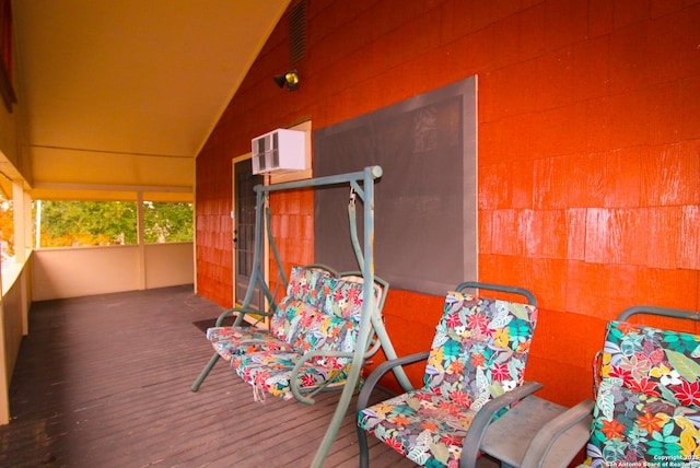 deck with covered porch