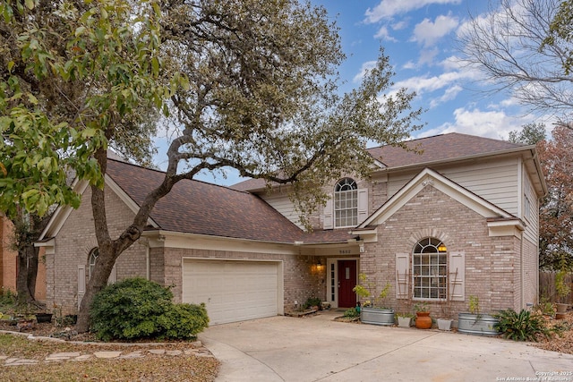 front facade with a garage