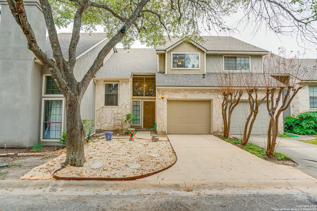 view of front of home with a garage