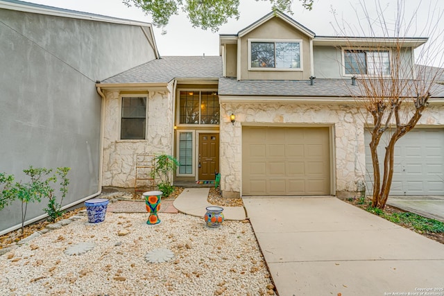 view of front facade with a garage