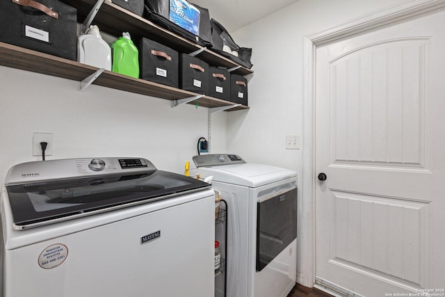 laundry area featuring washer and clothes dryer