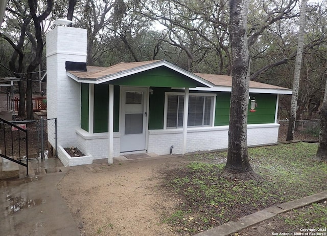 view of single story home