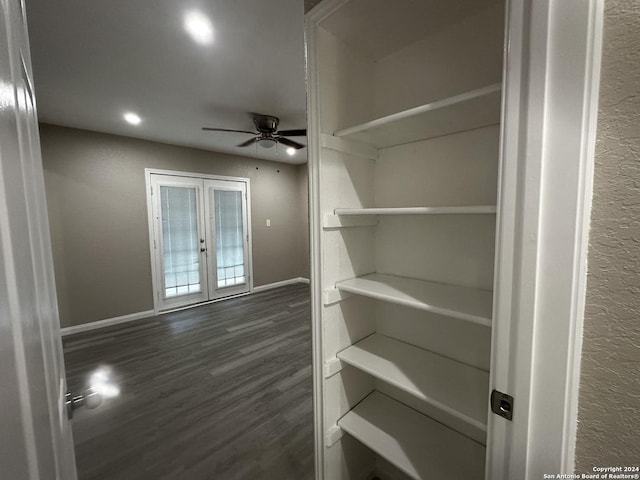 pantry featuring french doors