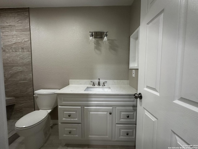 bathroom with toilet and vanity